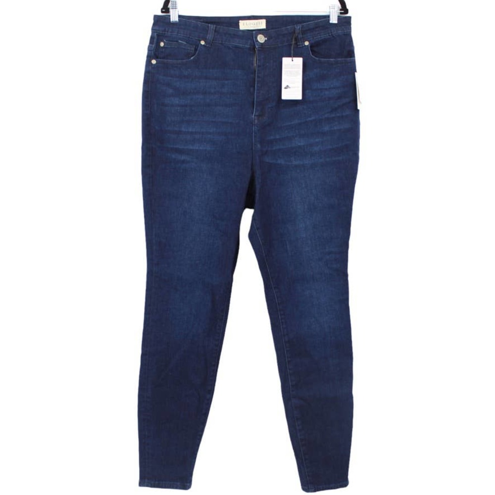 New Eloquii Goldie High Rise Dark Wash Skinny Jeans Stretch Lycra 1107744 18L